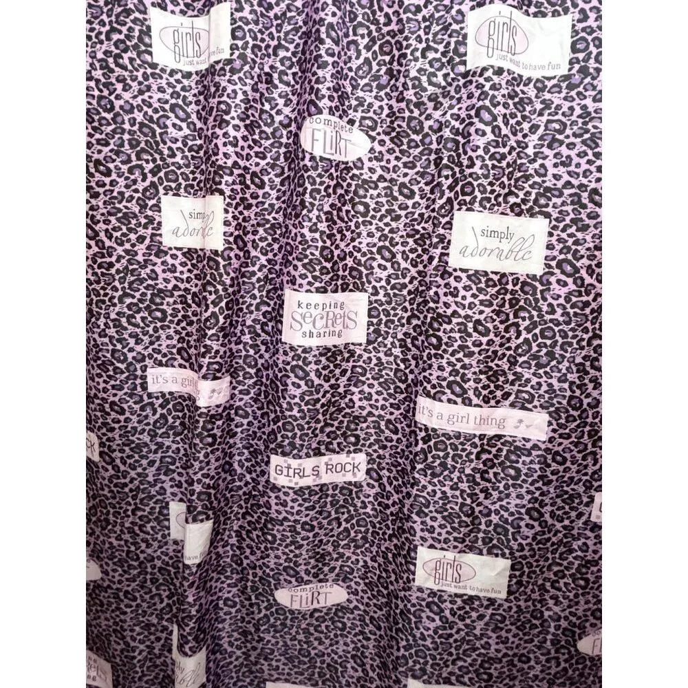 Unbranded Purple Leopard Print & Girls Theme Shower Curtain 100% Polyester 6 Ft.